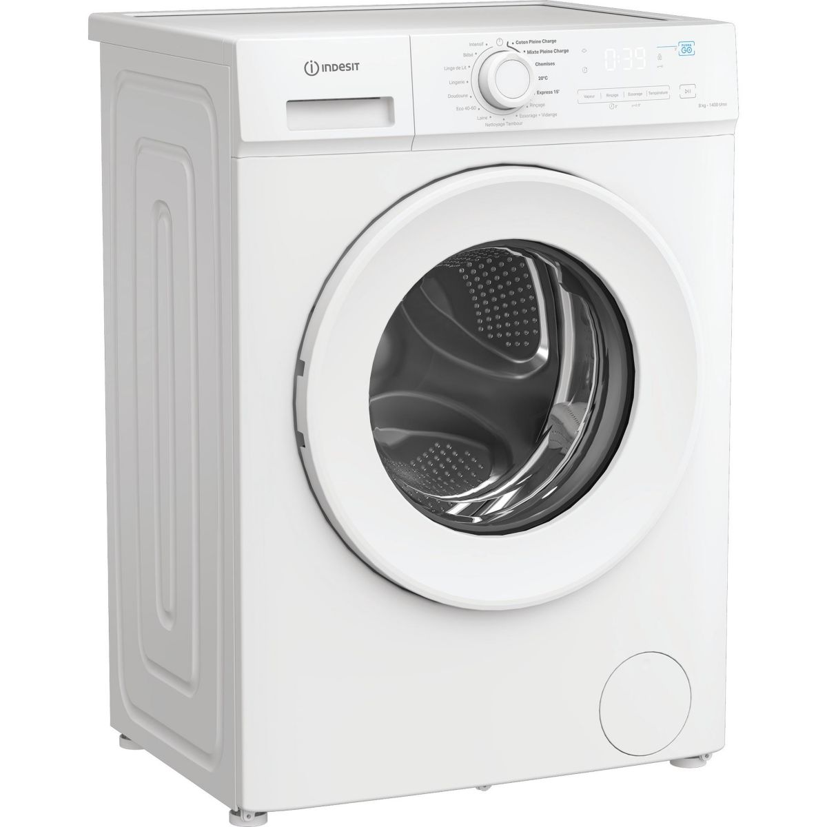 Lave linge hublot IMA864MYTIMEFR - 8 kg - 1400 tr/min - Classe A - Moteur induction blanc, INDESIT