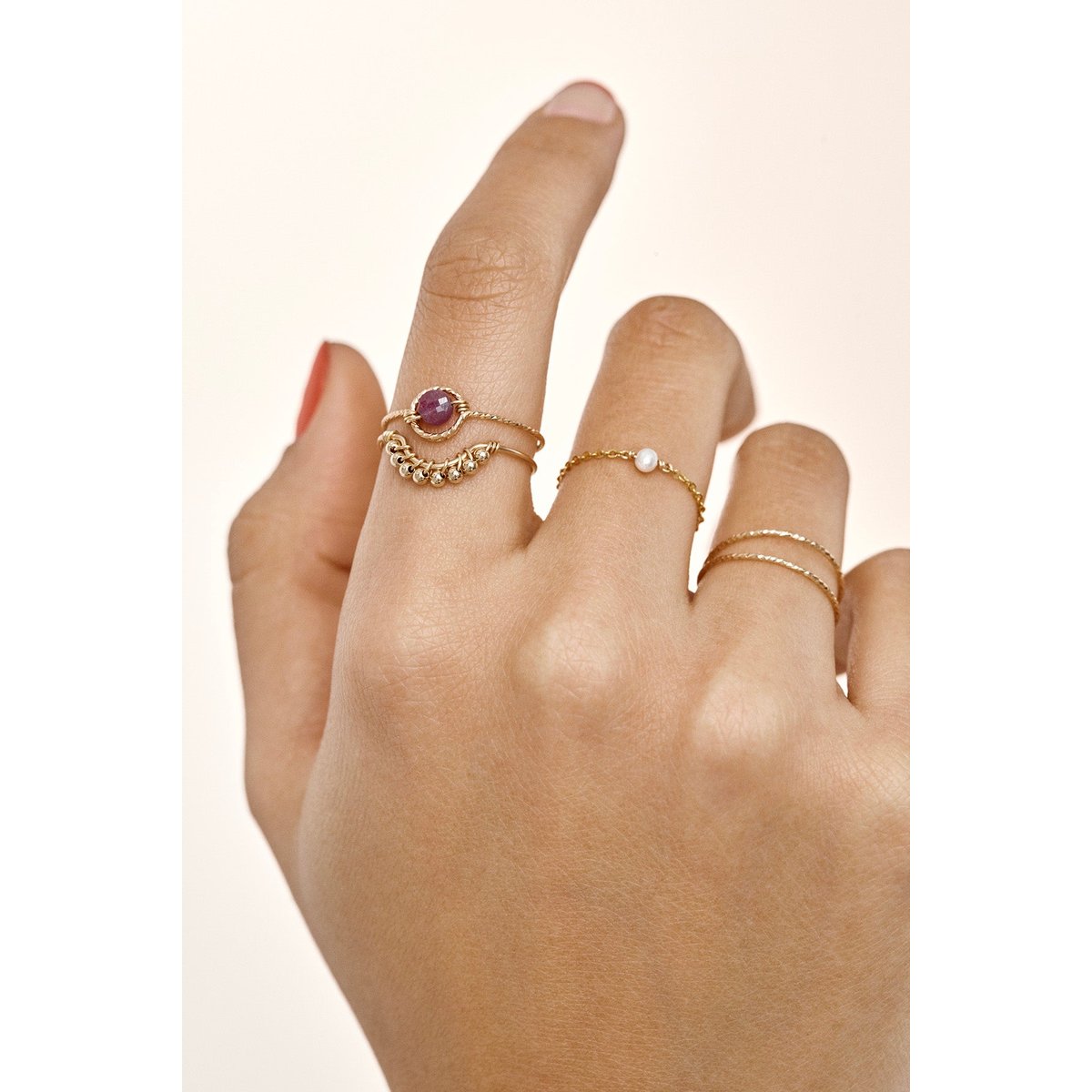 Bague double Éclat or, YAY PARIS