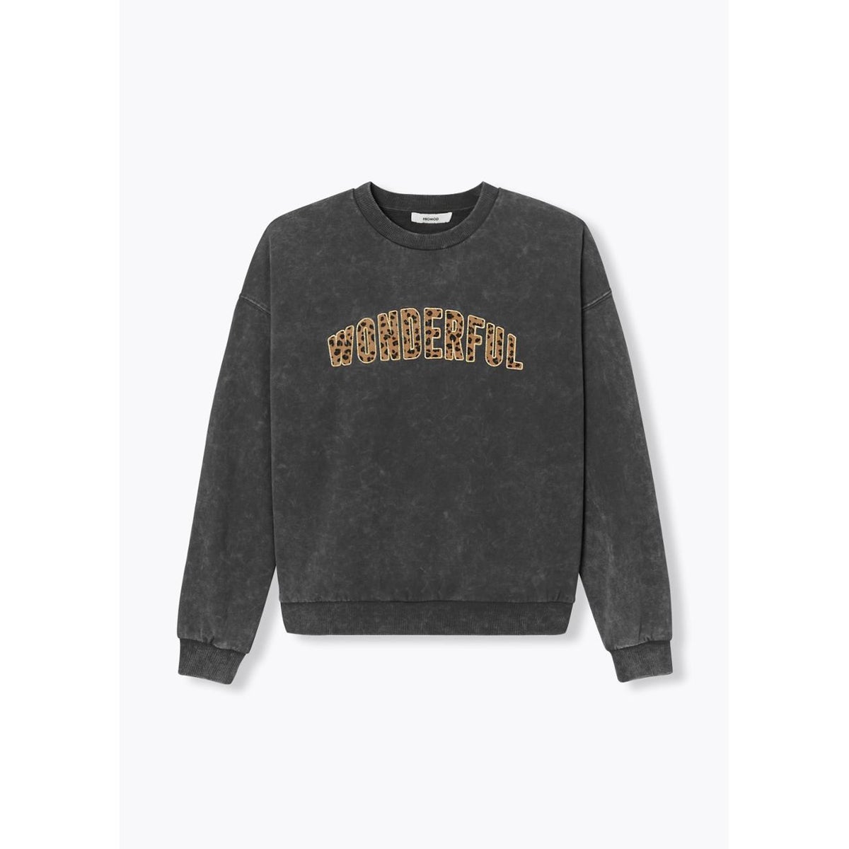 Sweat-shirt message wonderful imprimé gris, PROMOD