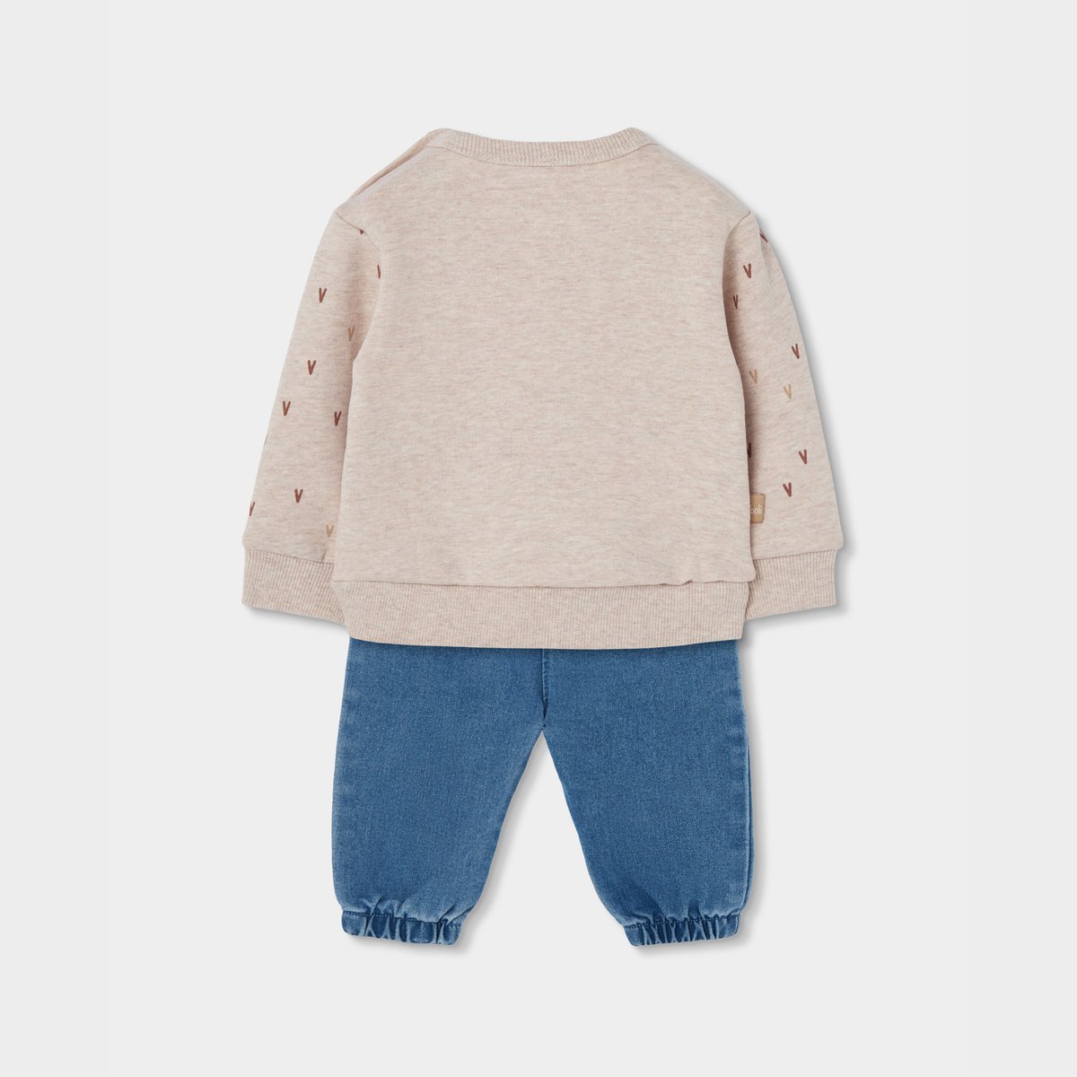 Ensemble maille bébé fille broderie lapin marron, BOBOLI