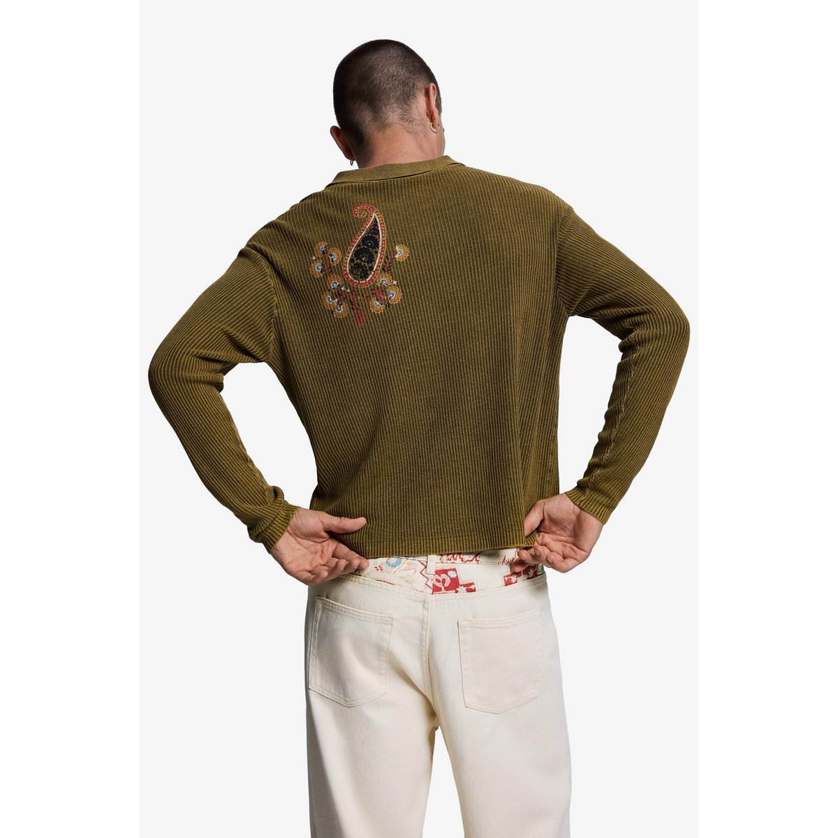 Polo en maille imprimé vert, DESIGUAL