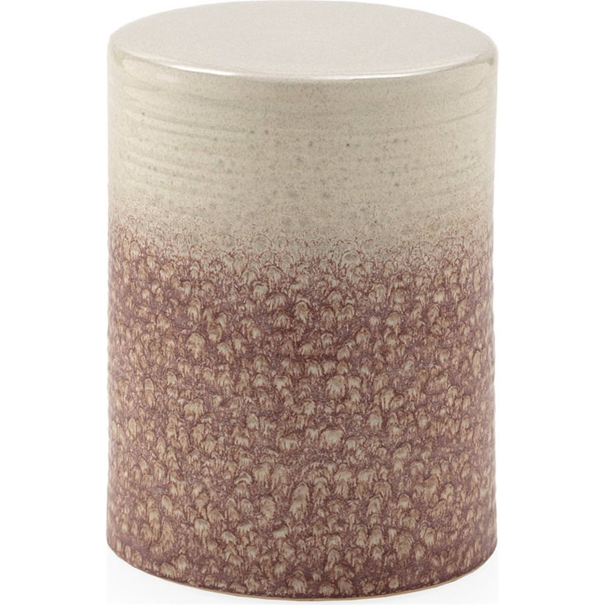Tabouret décoratif en céramique contemporain blanc et corail, RECOLLECTION