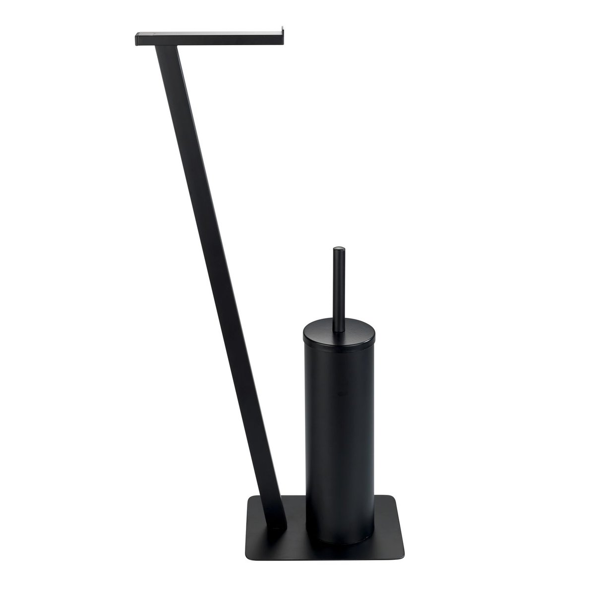 Serviteur WC 2 en 1 avec brosse et porte-rouleau LIRIO noir, WENKO