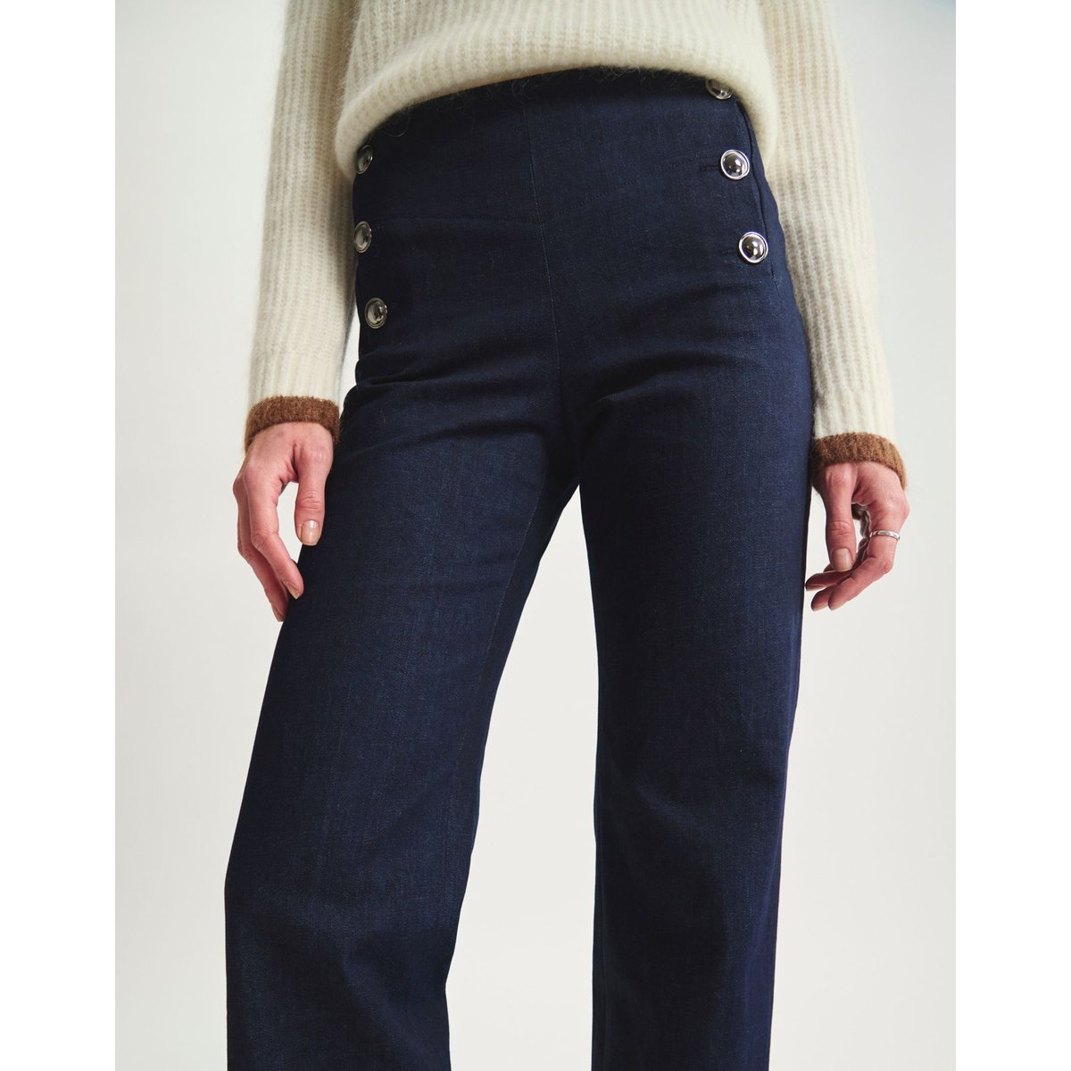Pantalon Gabriel en coton bleu, INES DE LA FRESSANGE PARIS