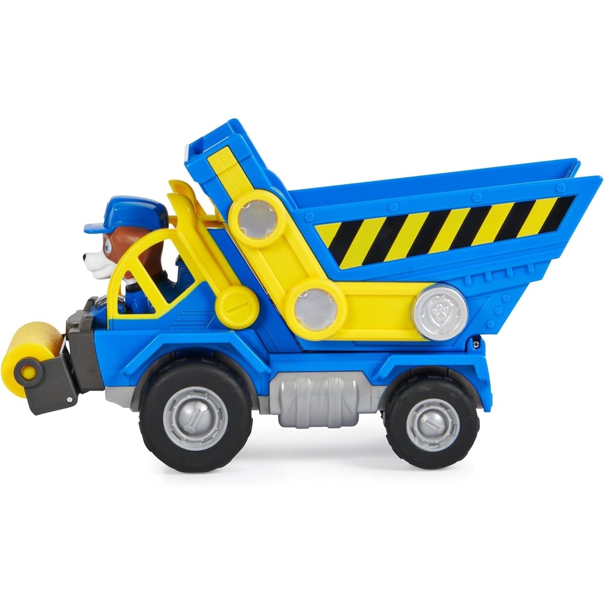 Rubble & Crew - Véhicule de chantier avec figurine Wheeler bleu et jaune, SPIN MASTER