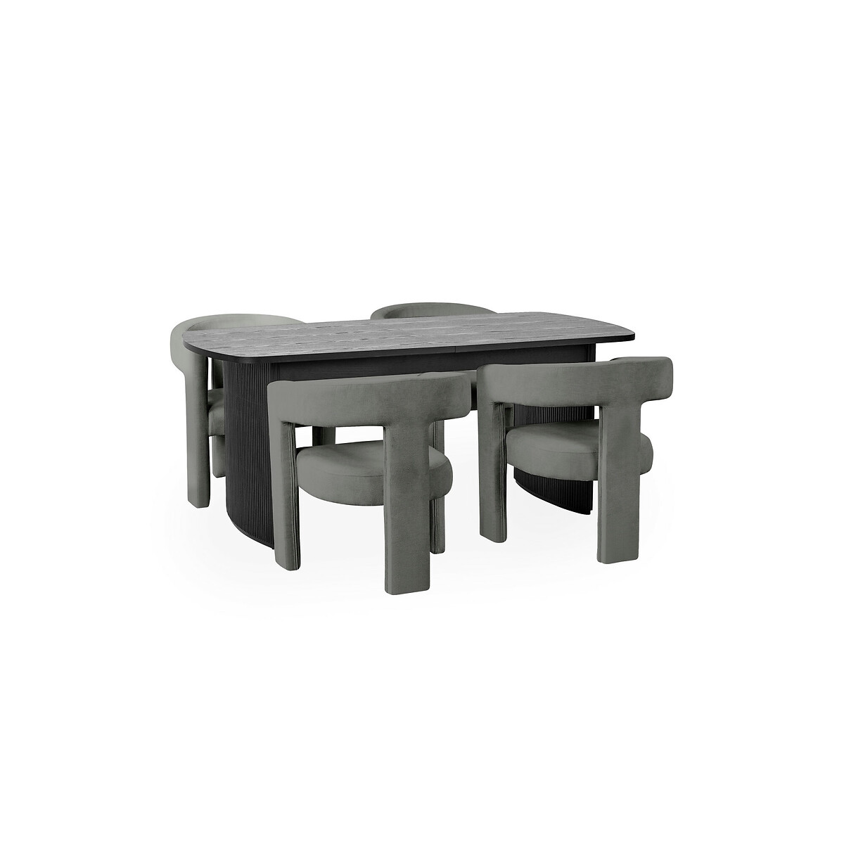 Eleni Sculptural Curve Chenille Upholstered Chair grey, SO'HOME