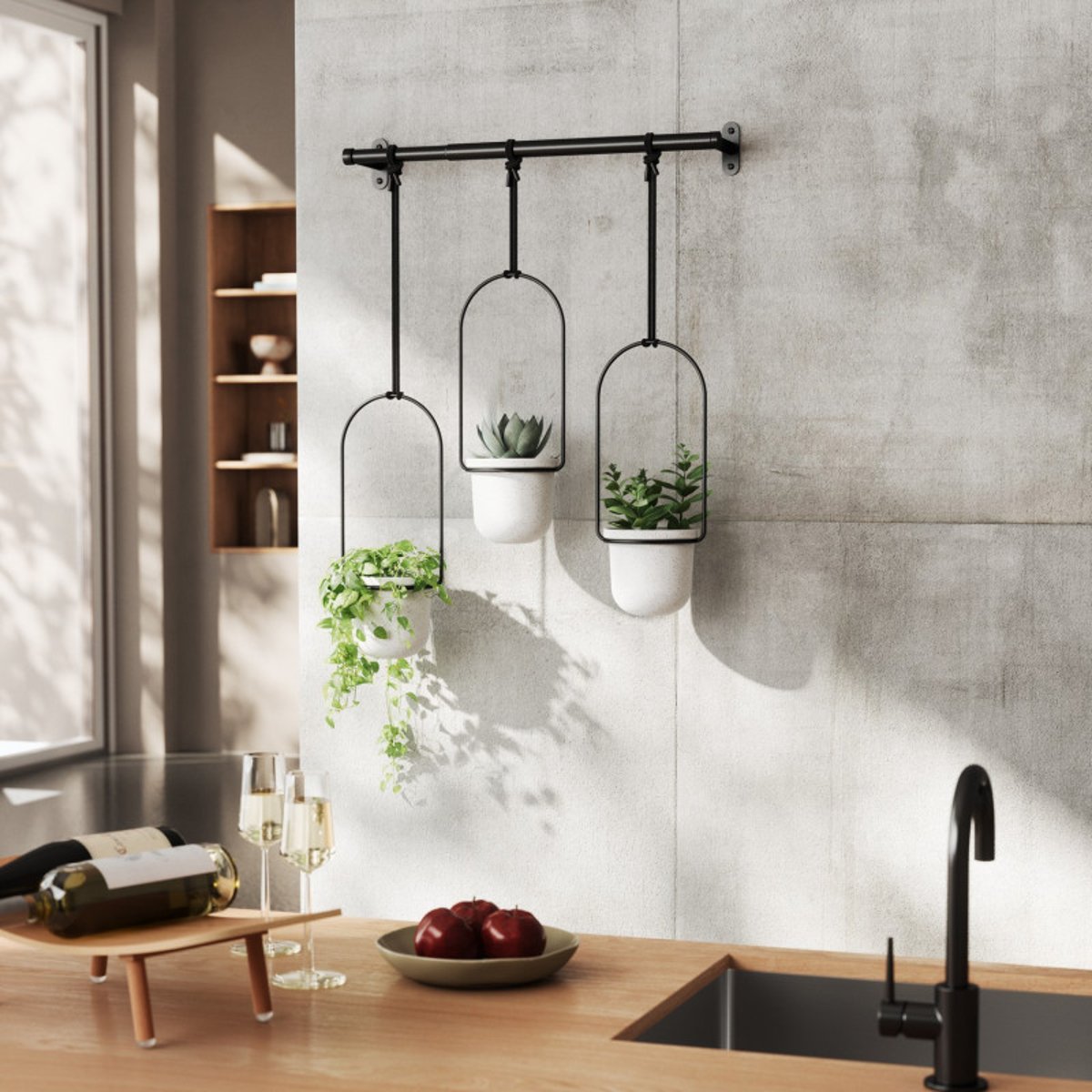 Triflora Hanging Planters, Set of 3 blanc, UMBRA