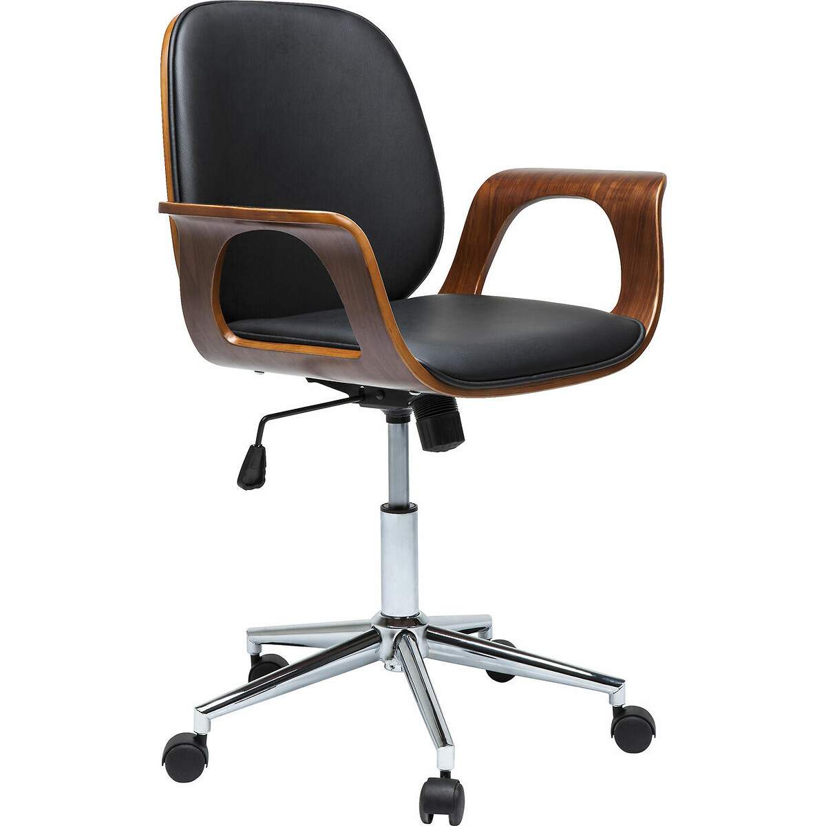 Bürodrehstuhl Patron Walnut schwarz, KARE DESIGN