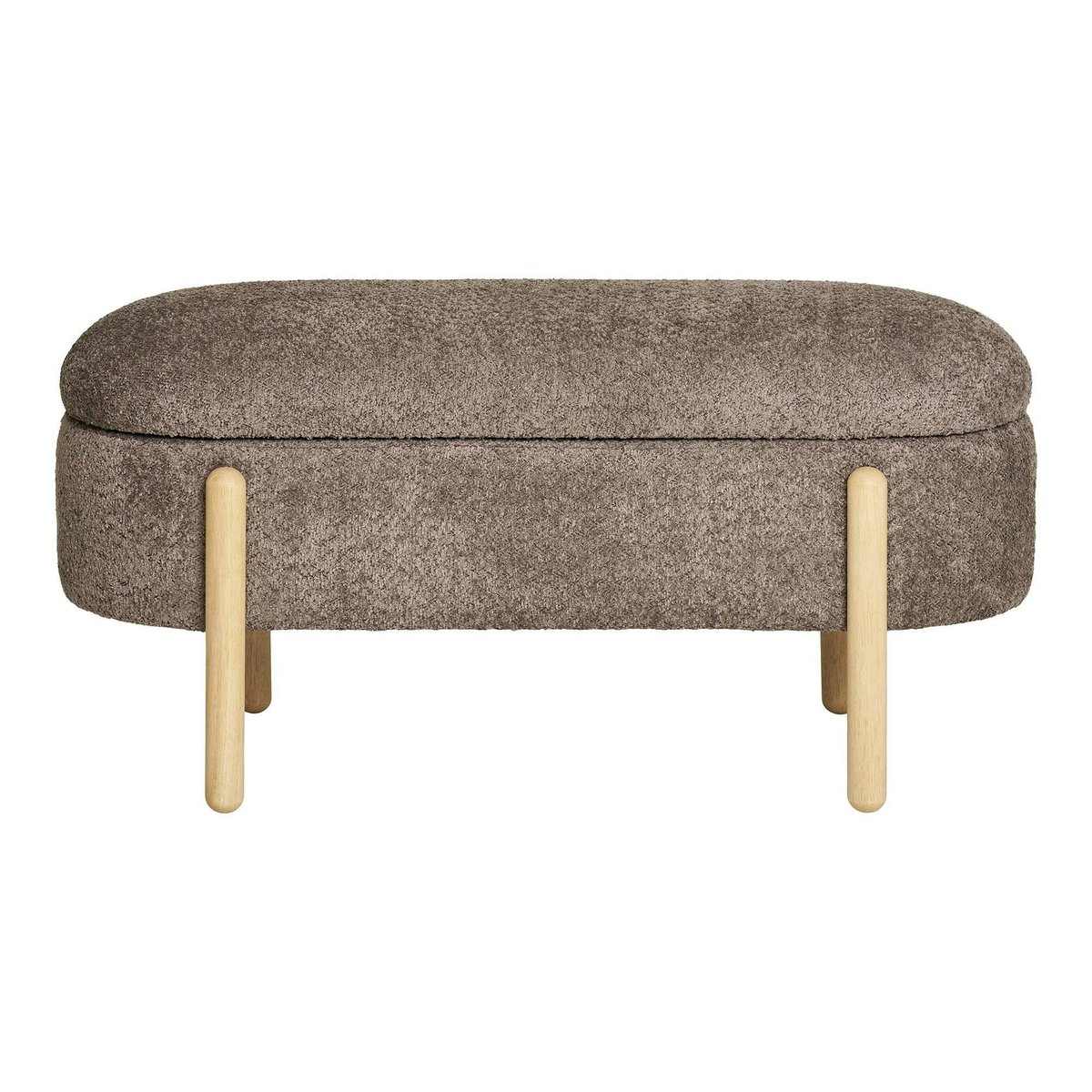 Banc coffre marron avec pieds en bois blond BRUGES taupe, PIER IMPORT