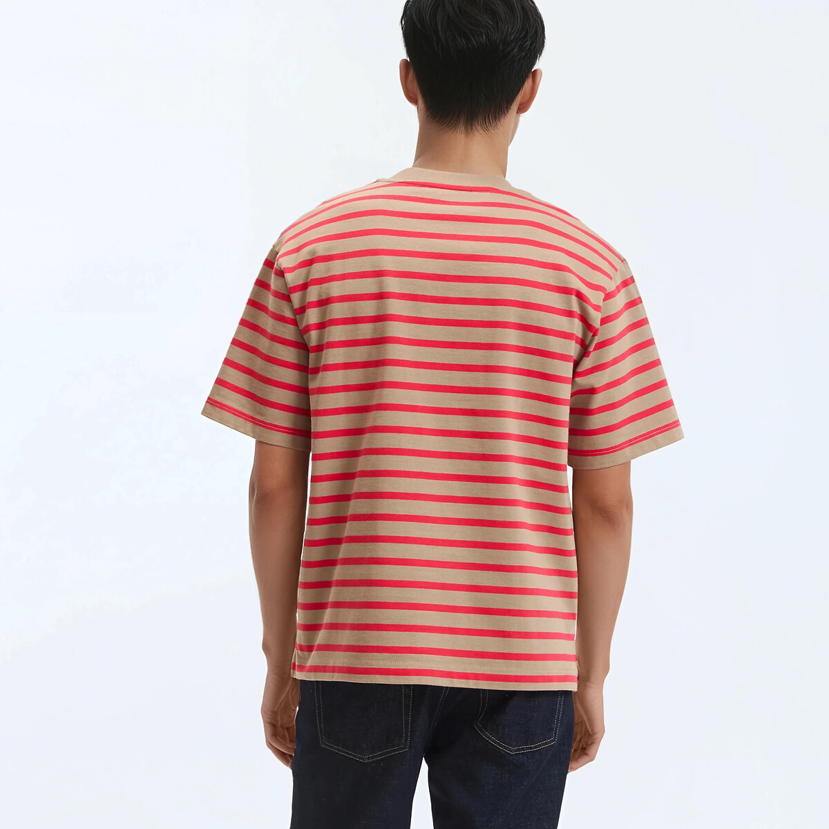T-shirt marinière oversize rouge rayé, LA REDOUTE COLLECTIONS