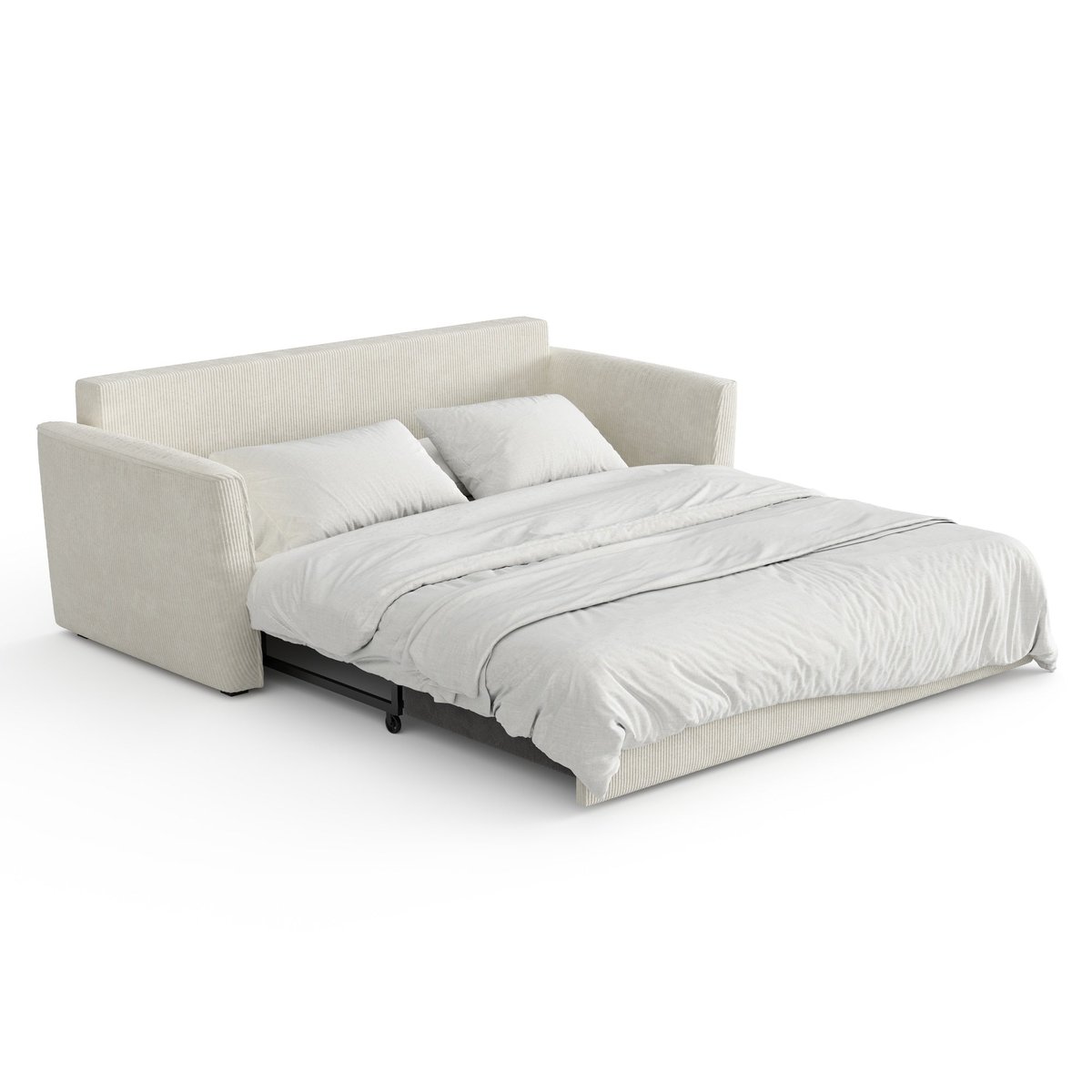 Canapé convertible 3 places velours côtelé crème 180cm 3 places en velours côtelé LUXO crème, SIA HOME