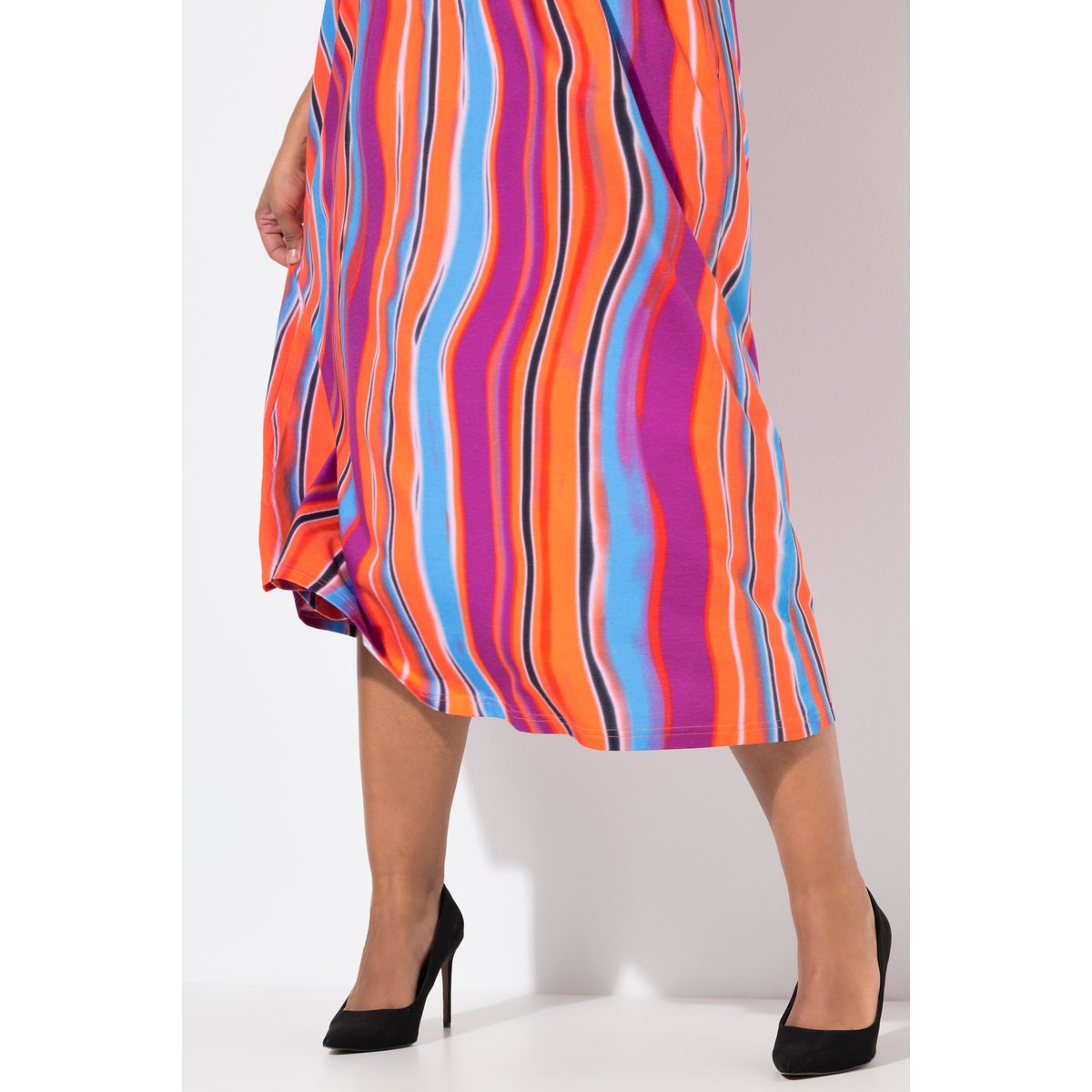 Robe maxi coupe évasée, poches violet, ULLA POPKEN
