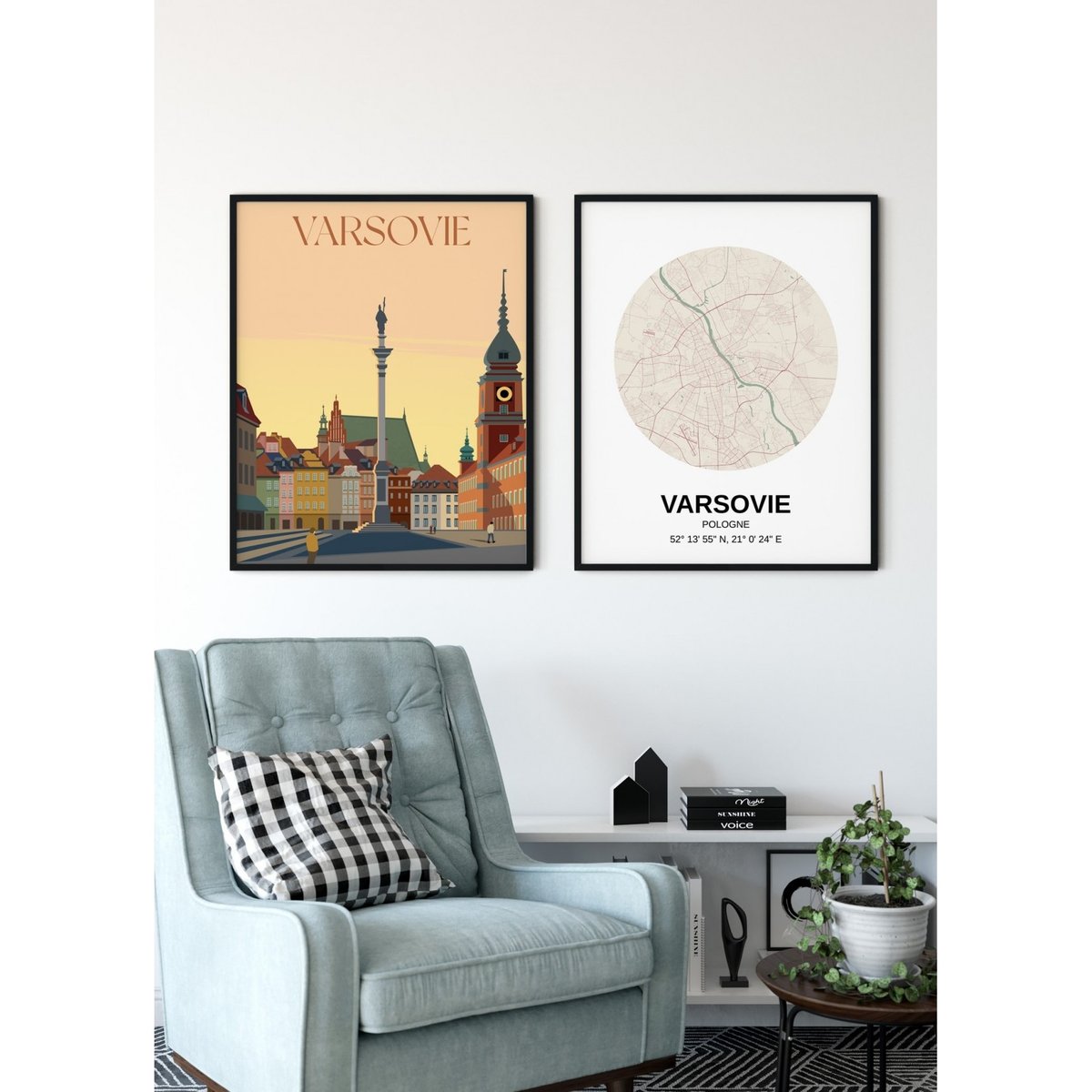 Affiche ville Varsovie blanc, L'AFFICHERIE