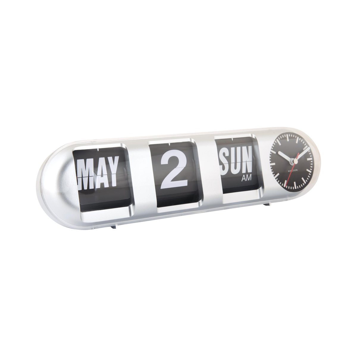 Horloge Murale Thermoplaste TUBE FLIP argent, KARLSSON