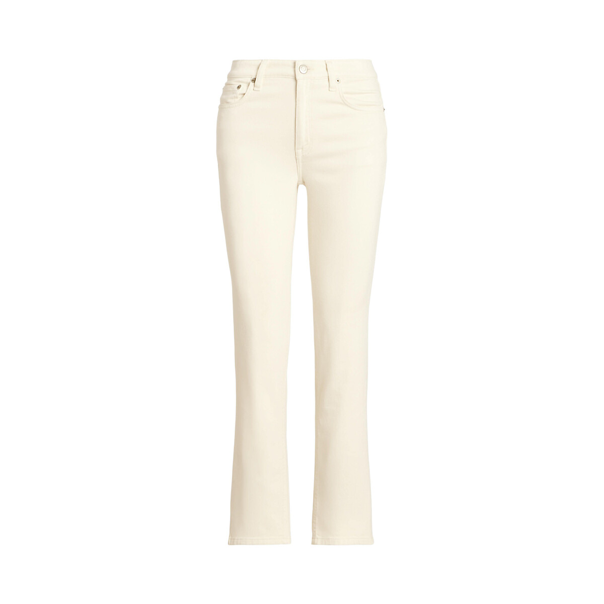 Straight Ankle Grazer Jeans with High Waist ecru , LAUREN RALPH LAUREN