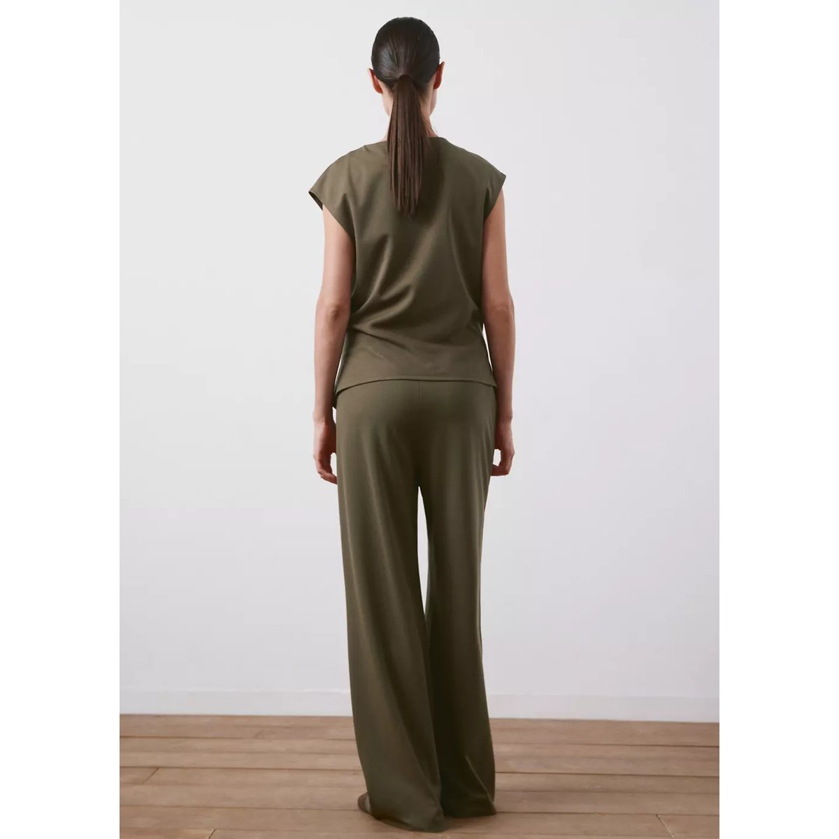 Pantalon droit de grossesse kaki, MANGO