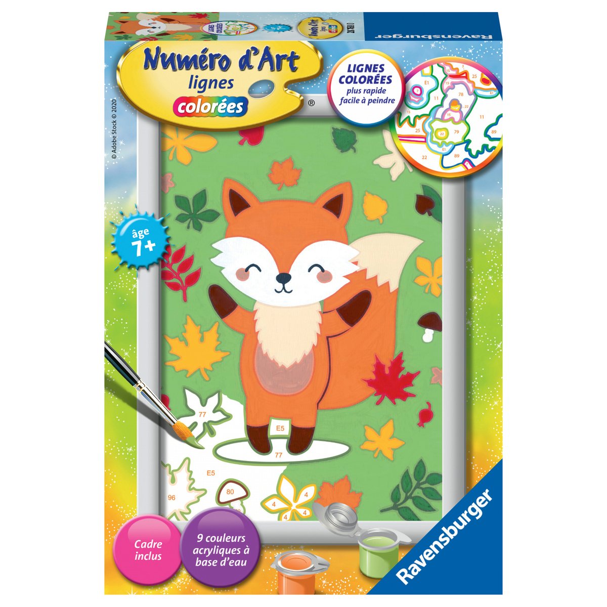Numéro D'art Mini Format - Ravensburger - Renard multicolore, RAVENSBURGER