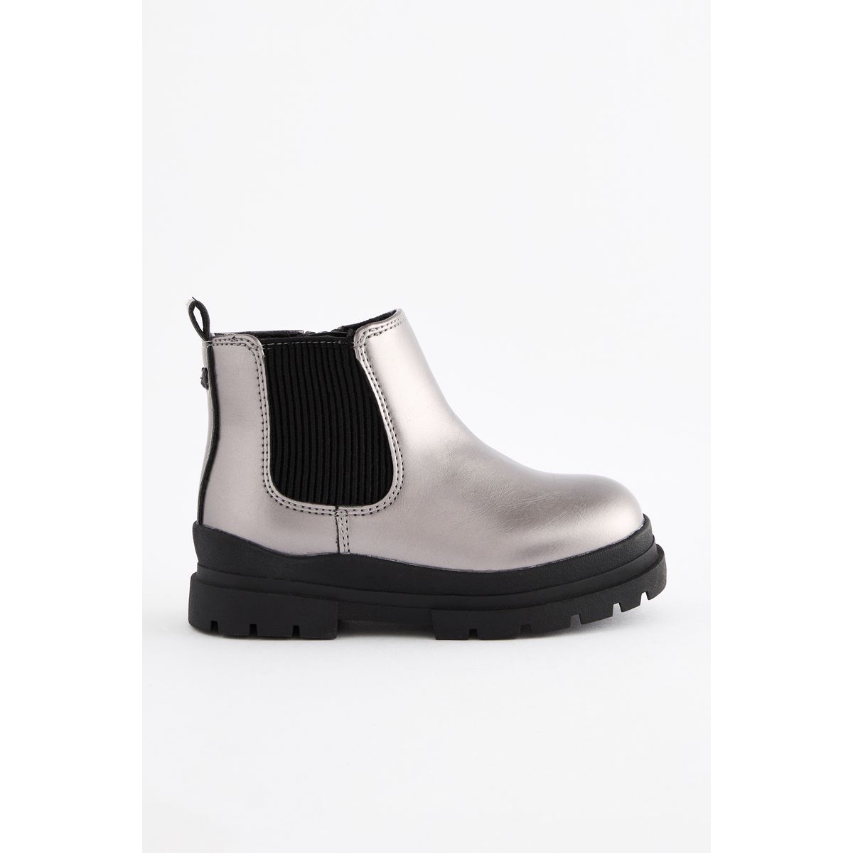 Bottines chelsea à semelle épaisse gris étain métallisé, NEXT