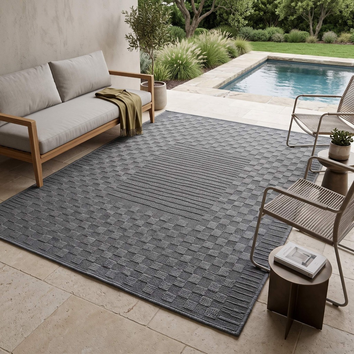Tapis aspect jute  JUTA ASPECT BOX gris, THE DECO FACTORY