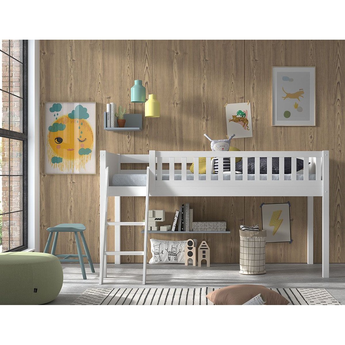 Scott Lit Compact Echelle Inclinee Blanc couleur unique, VIPACK