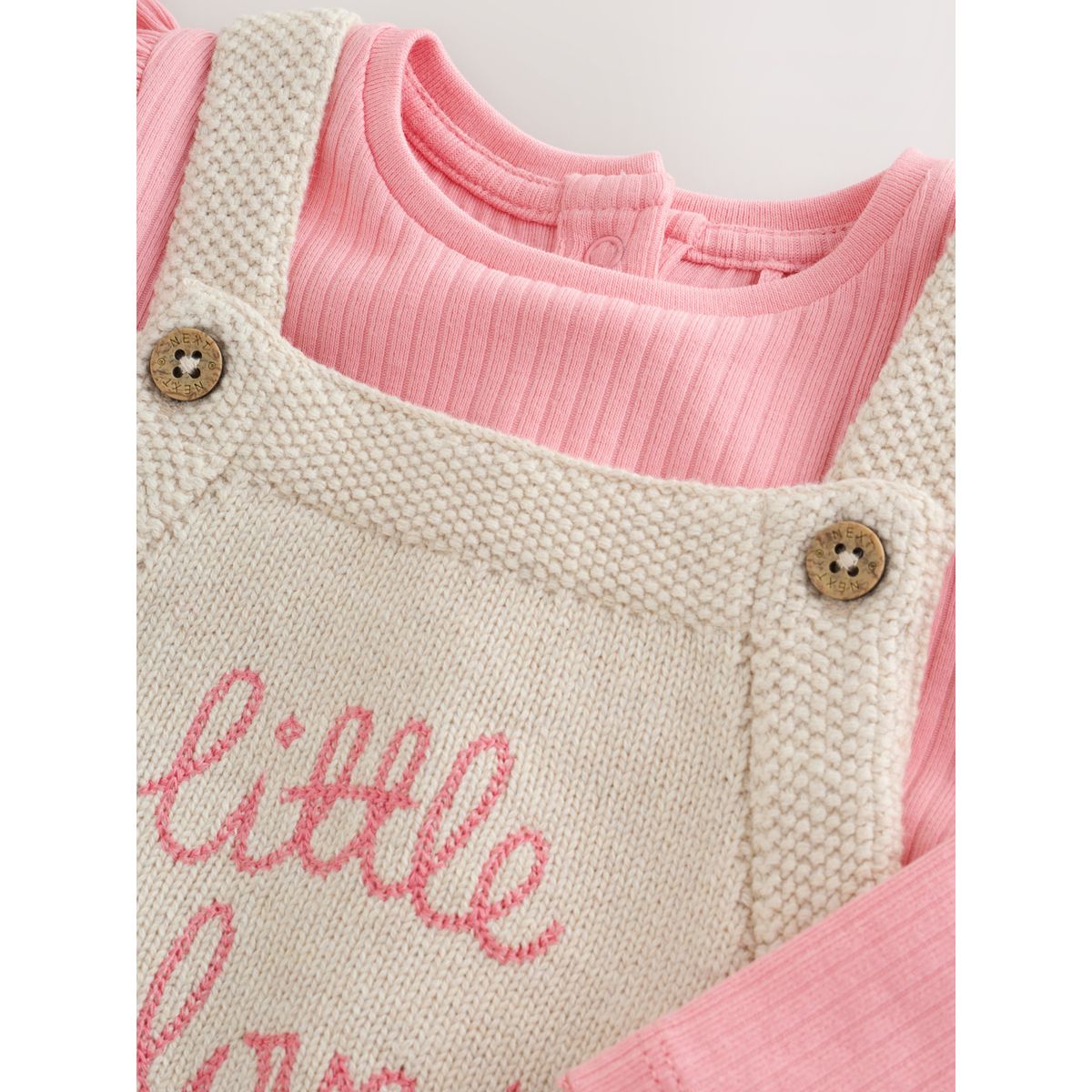 Ensemble salopette bébé maille écru, NEXT
