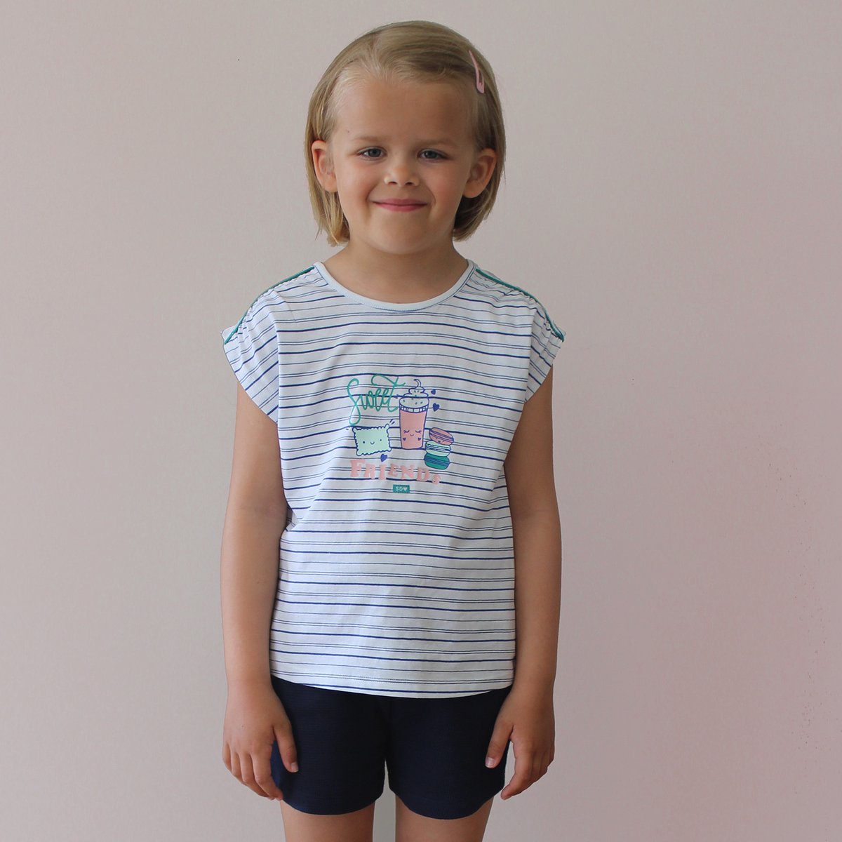Tee shirt lamia sans manches enfant blanc, SUCRE D'ORGE