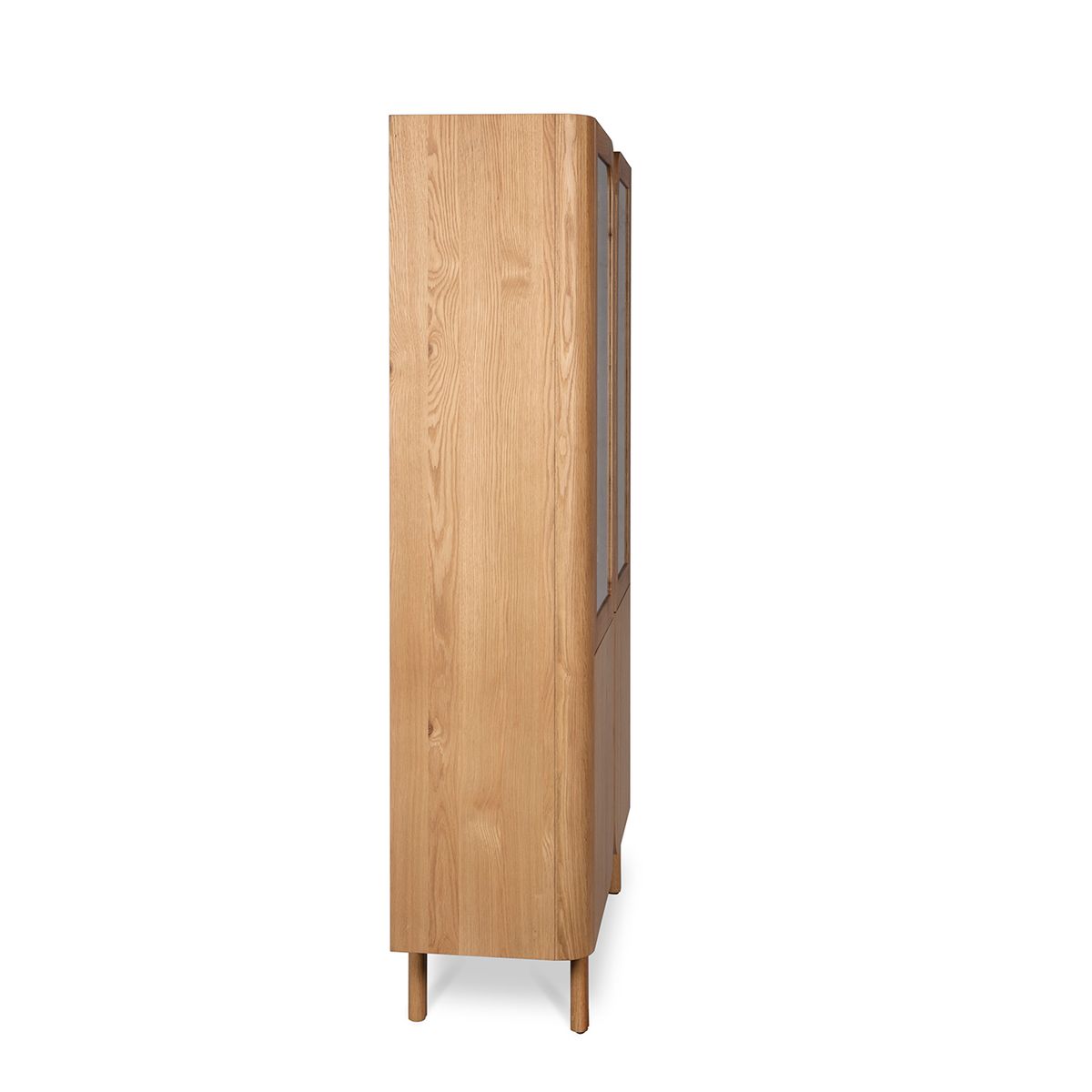 Vitrine 4 portes 2 en verre et 2 en bois naturel, ZAGO