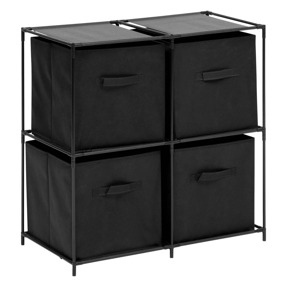 Étagère 2 niveaux en métal avec 4 paniers MIX'N MODUL noir, 5FIVE SIMPLY SMART