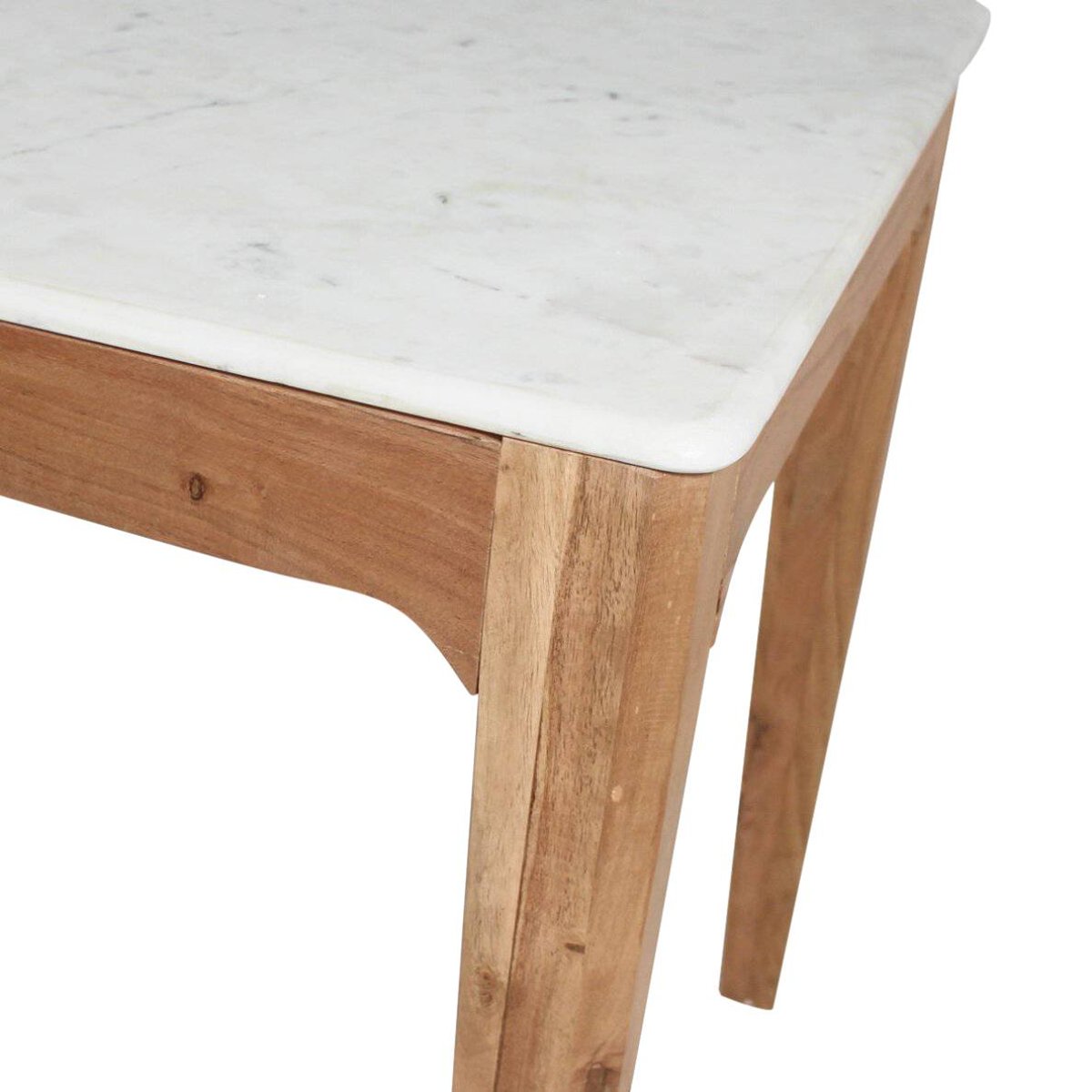 Table à manger en bois de manguier ARTHURO blanc, MADE IN MEUBLES