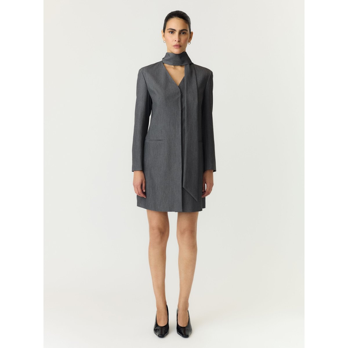Mini-Robe gris - medium grey melange1, YAS