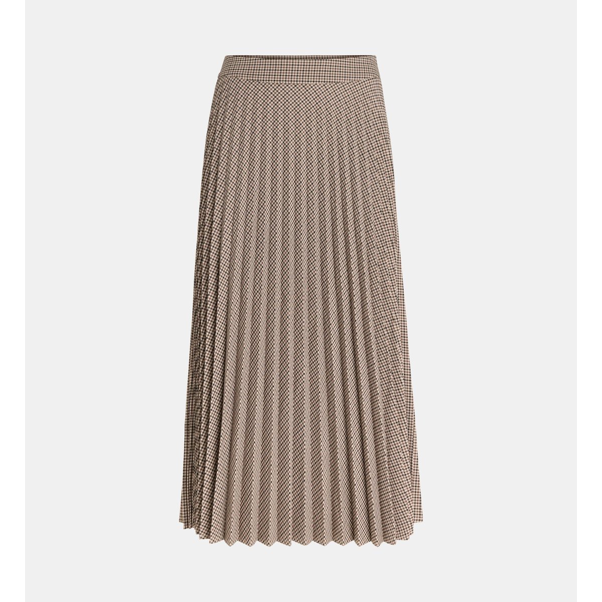 Jupe midi charlotte asi plissée coton beige marron, GALERIES LAFAYETTE