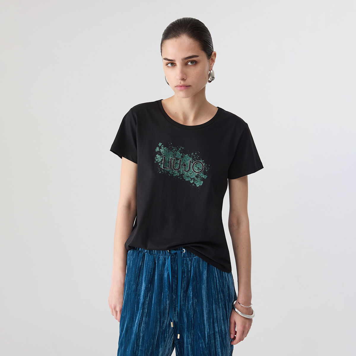 T-shirt avec logo noir, LIU JO