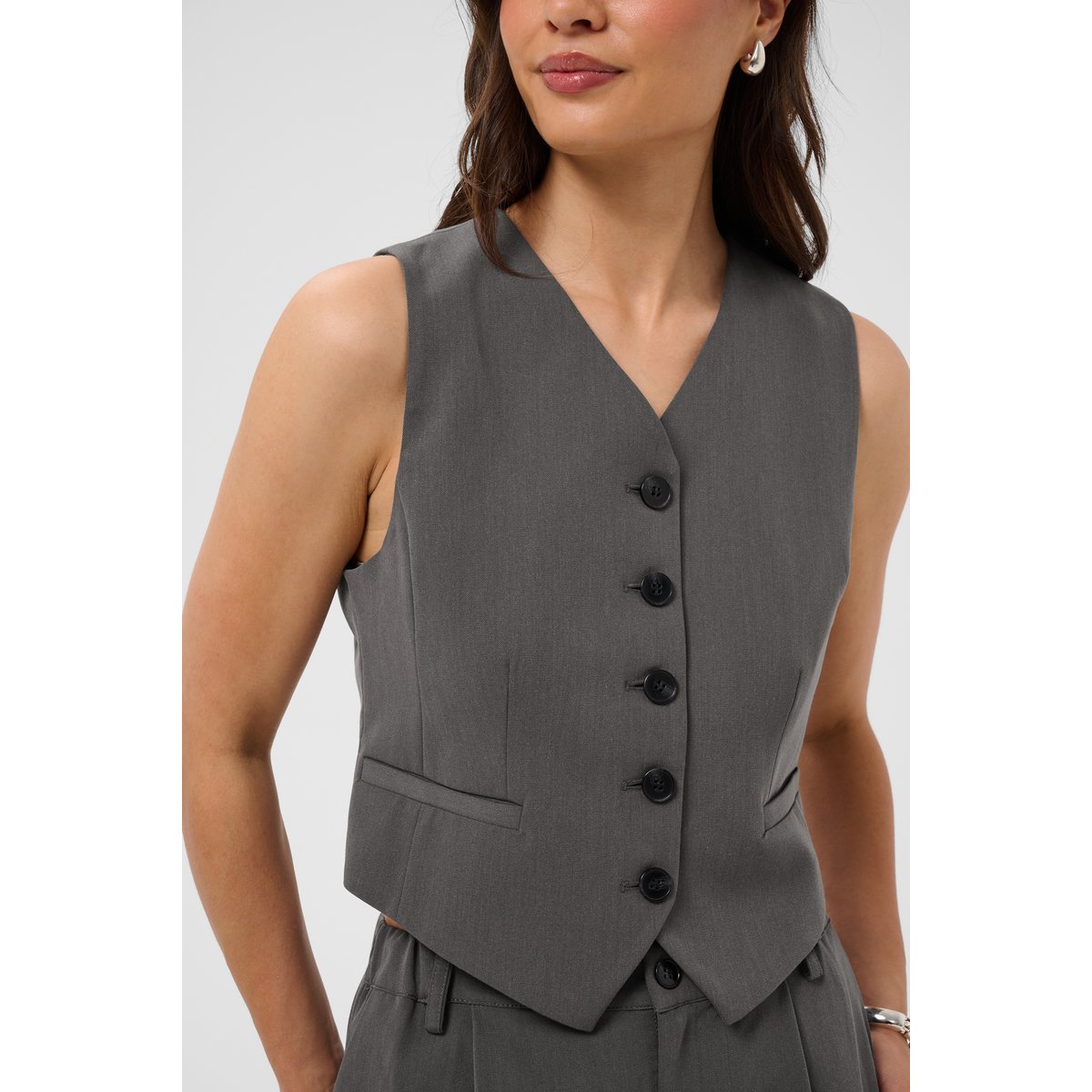 Manteau gris dark grey melange, KAFFE