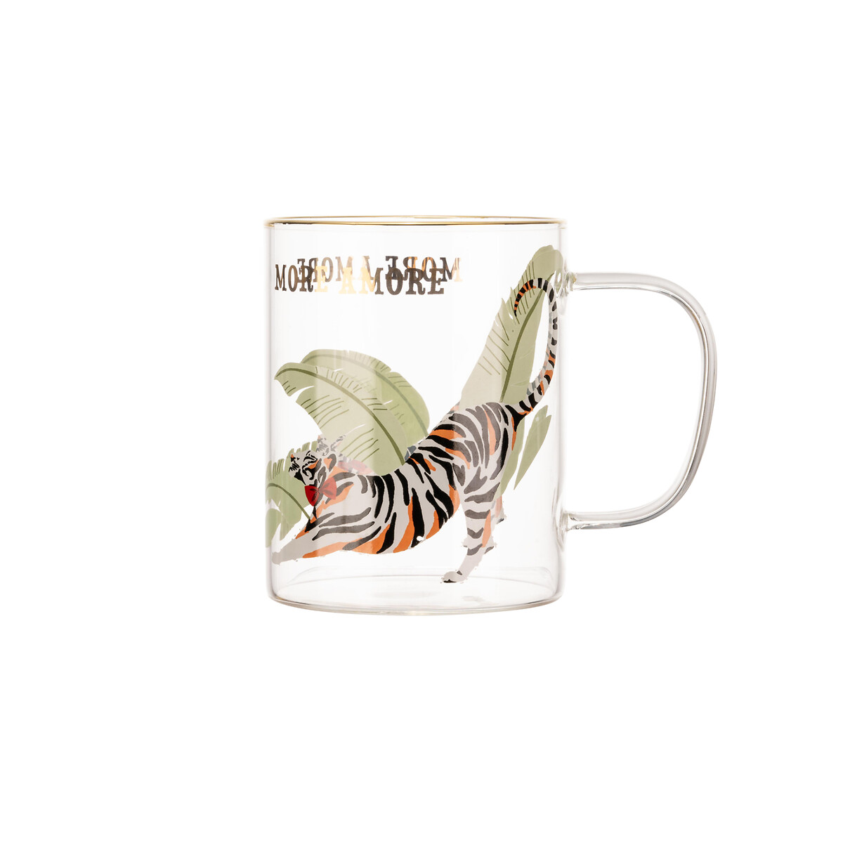 "More Amore" Tiger Glass Mug transparent, YVONNE ELLEN
