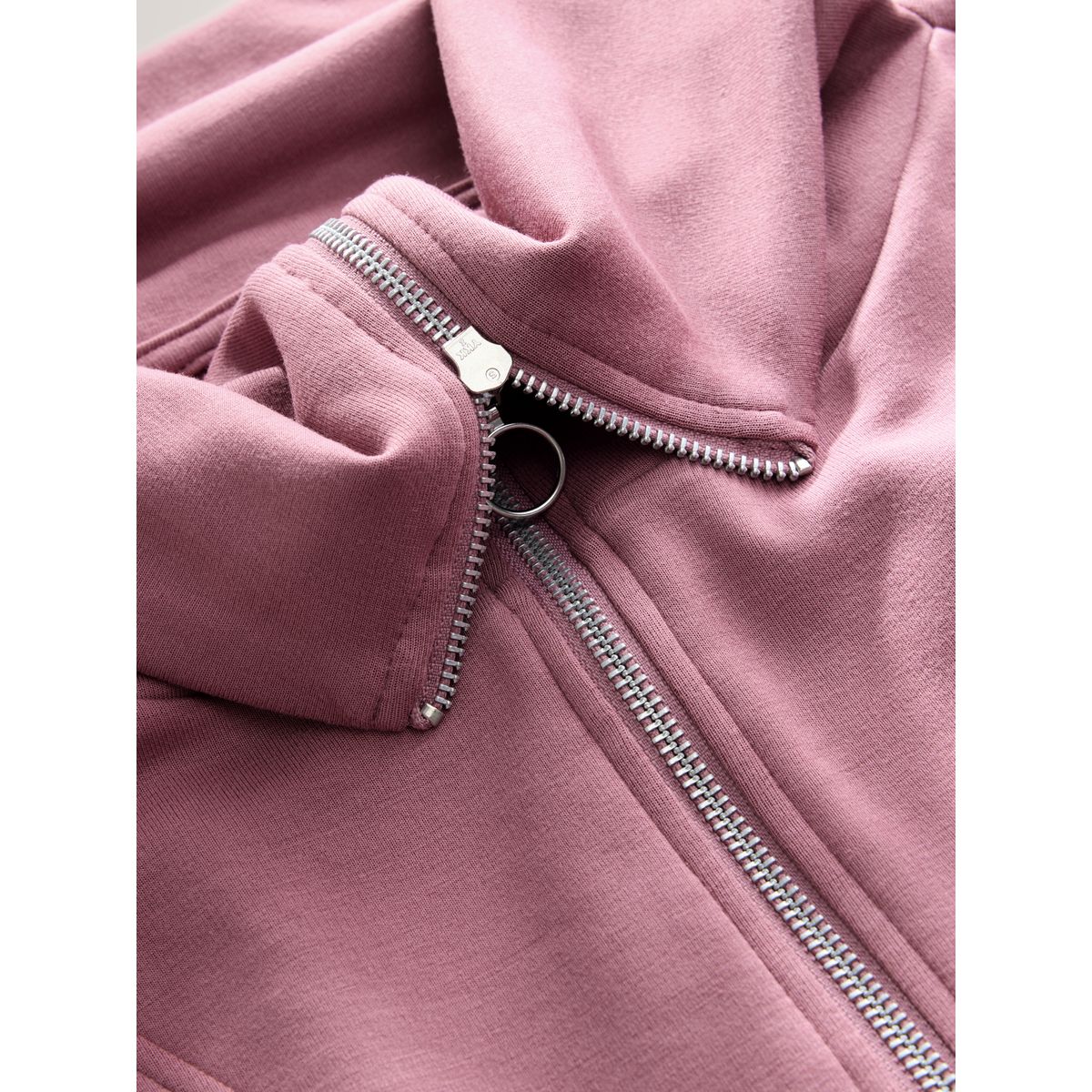 Sweat semi-zippé en jersey rose, NEXT
