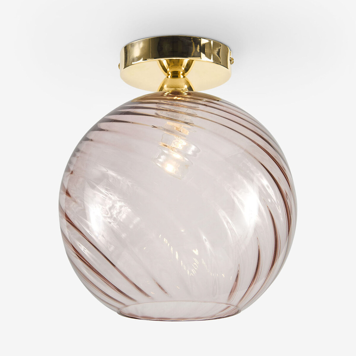 MADE.COM Ilaria Swirl Glass Flush Ceiling Light pink, MADE