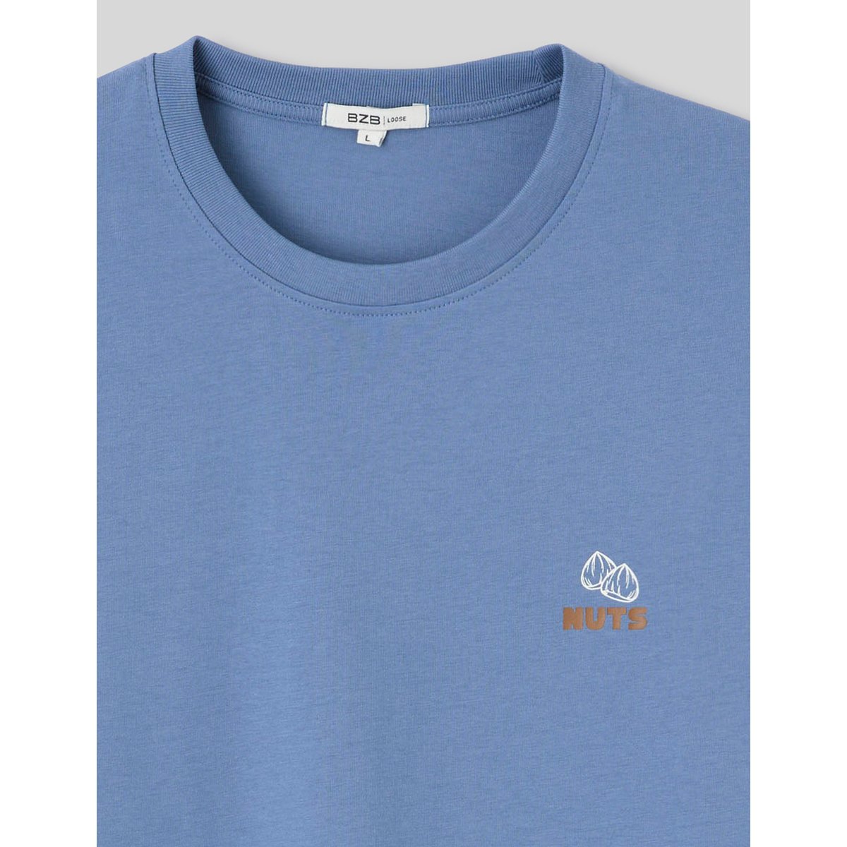 T-shirt imprimé devant / dos bleu, BZB