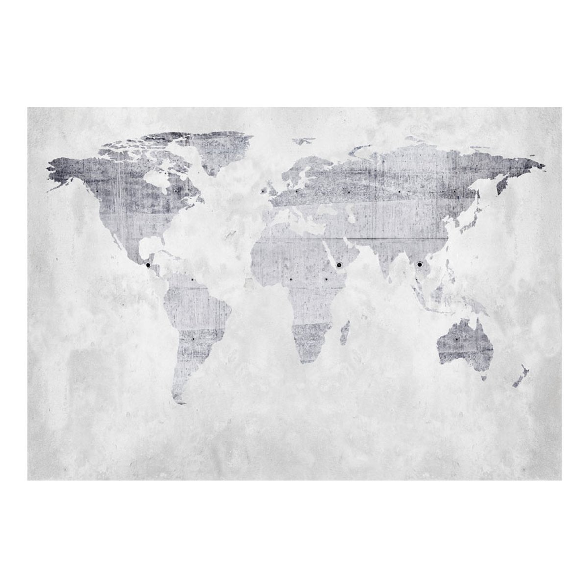Papier peint intissé panoramique Carte du monde Concrete Map gris / argent, EDEN