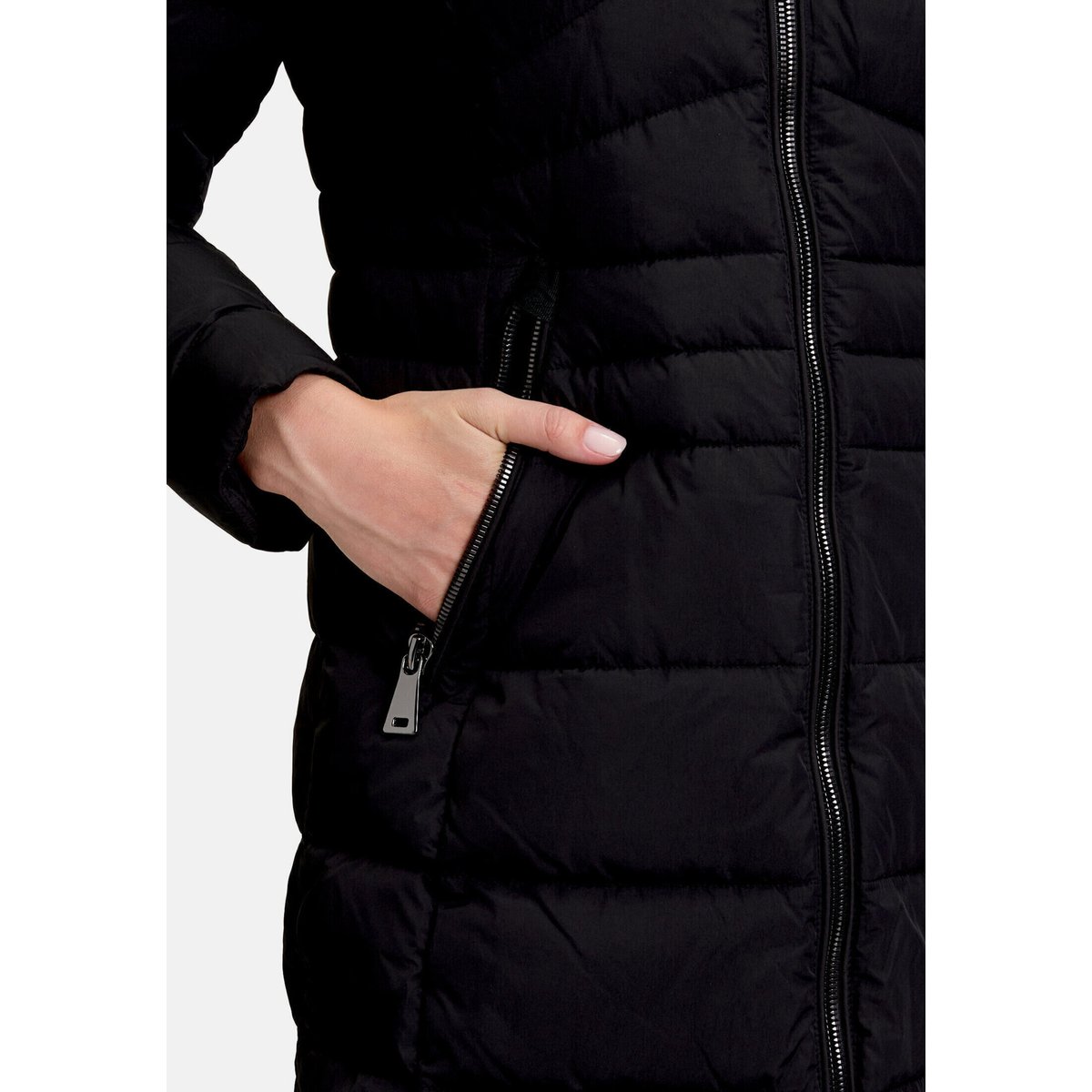 Manteau matelassé à capuche amovible noir, GIL BRET