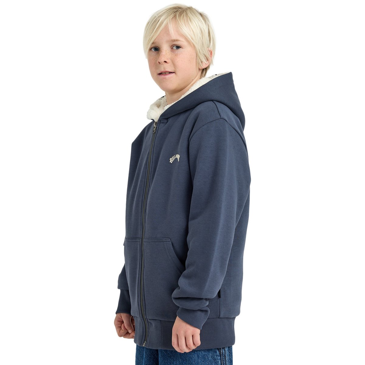 Sweat à capuche zippé ARCH SHERPA noir ombre blue, BILLABONG
