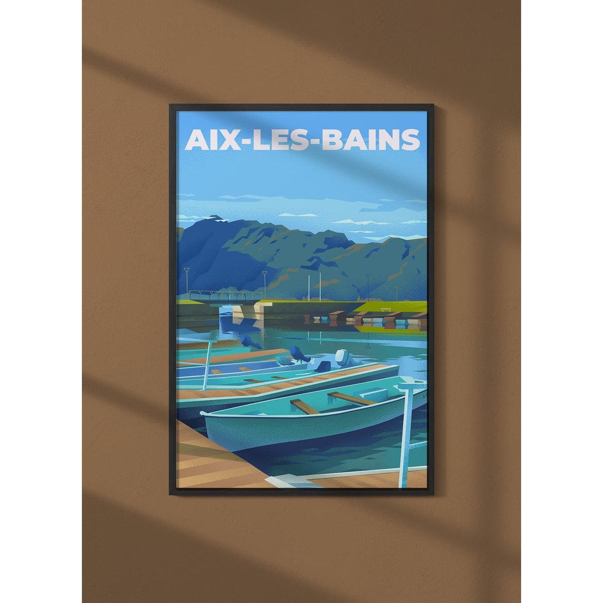 Affiche ville Aix-les-Bains blanc, L'AFFICHERIE