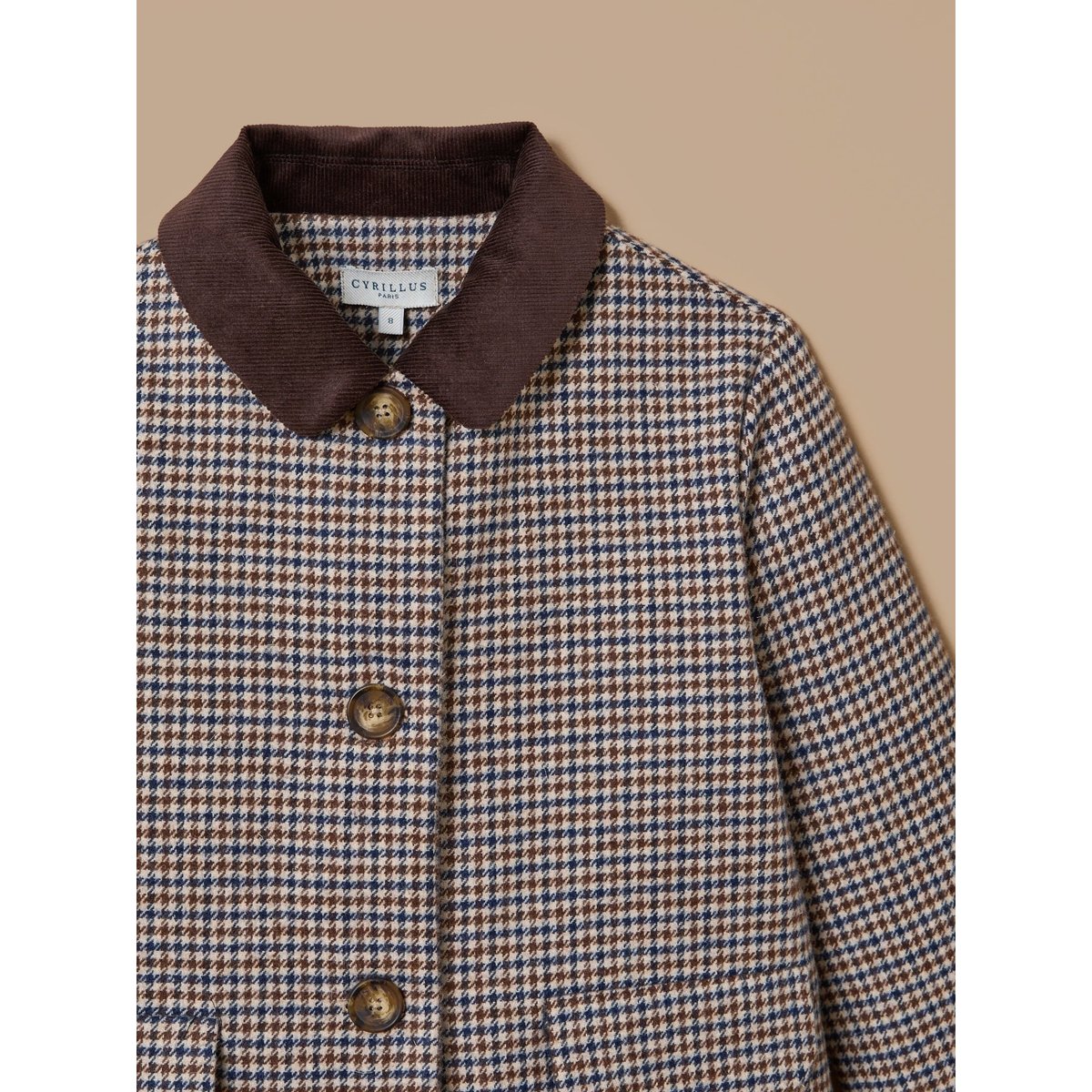 Manteau pied de poule carreaux, CYRILLUS