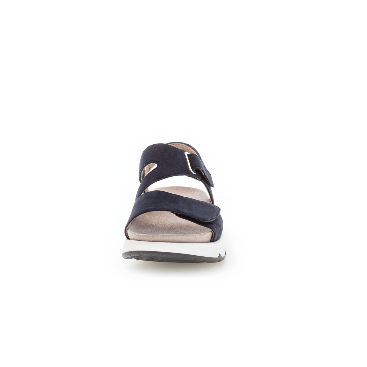 Sandales en cuir velours à talon compensé bleu velours, GABOR