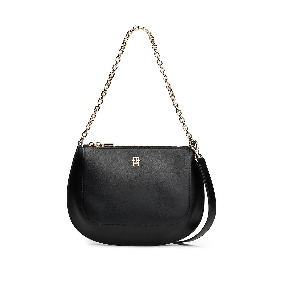 Sac à main à bandoulière chaîne, TH GLAM MEDIUM noir, TOMMY HILFIGER