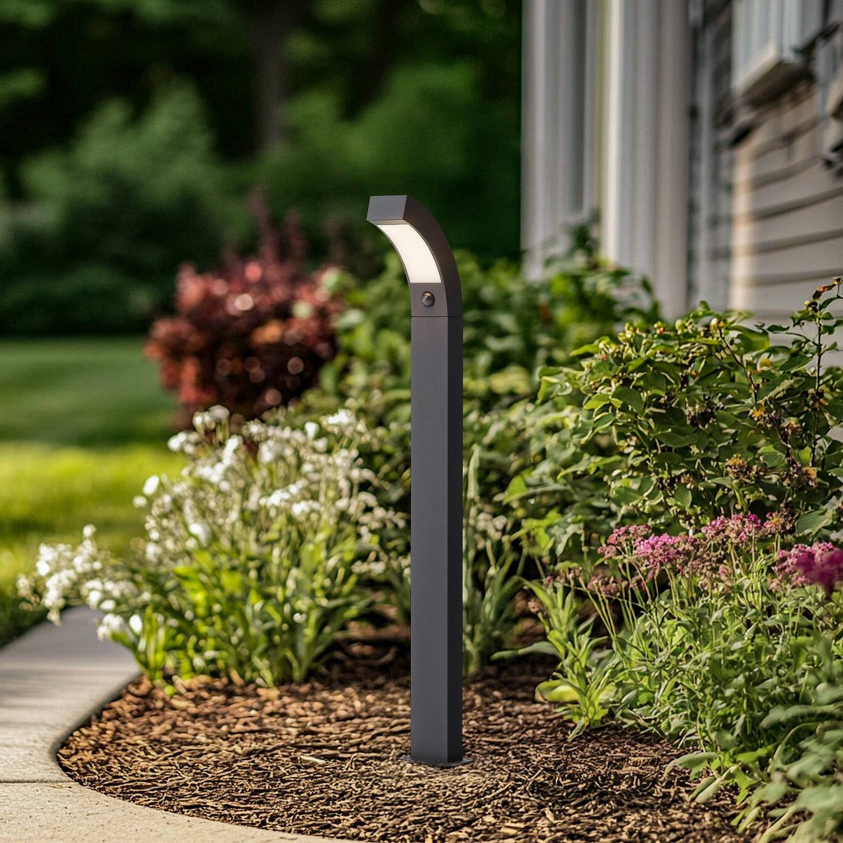Luminaire extérieur en aluminium moderneLED gris graphite, blanc transparent, LUCANDE