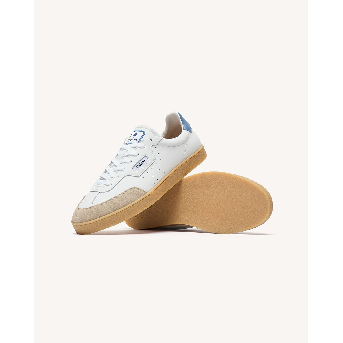 Baskets basses cuir suede LUMBO bleu ciel, FAGUO