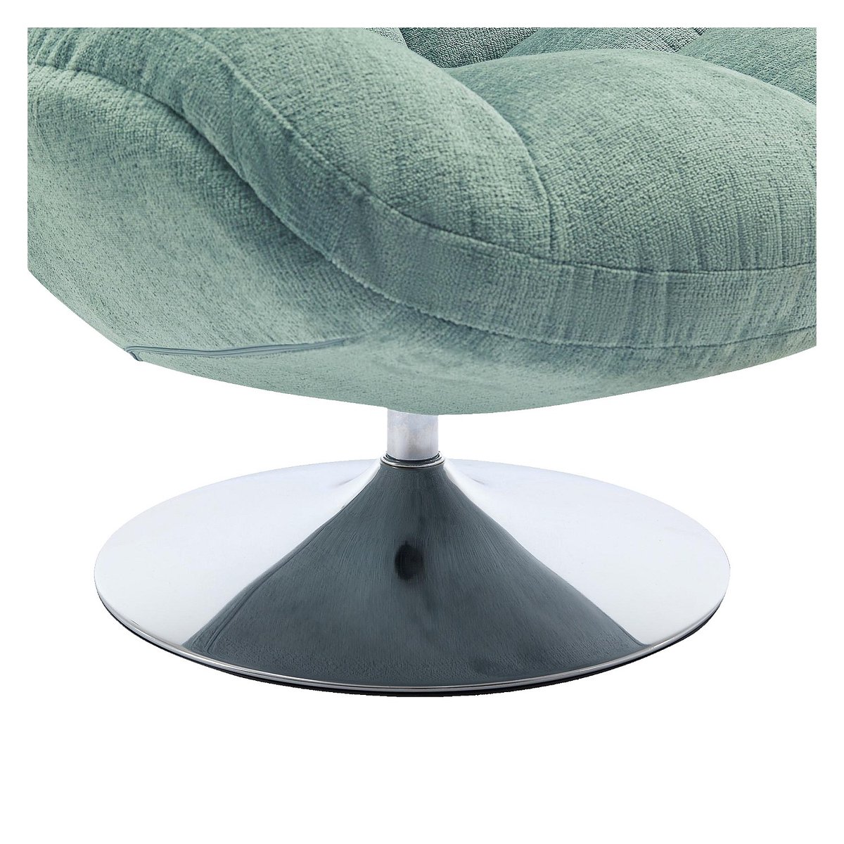Fauteuil pivotant en tissu et métal chromé MOGLIANO bleu ciel, HABITAT