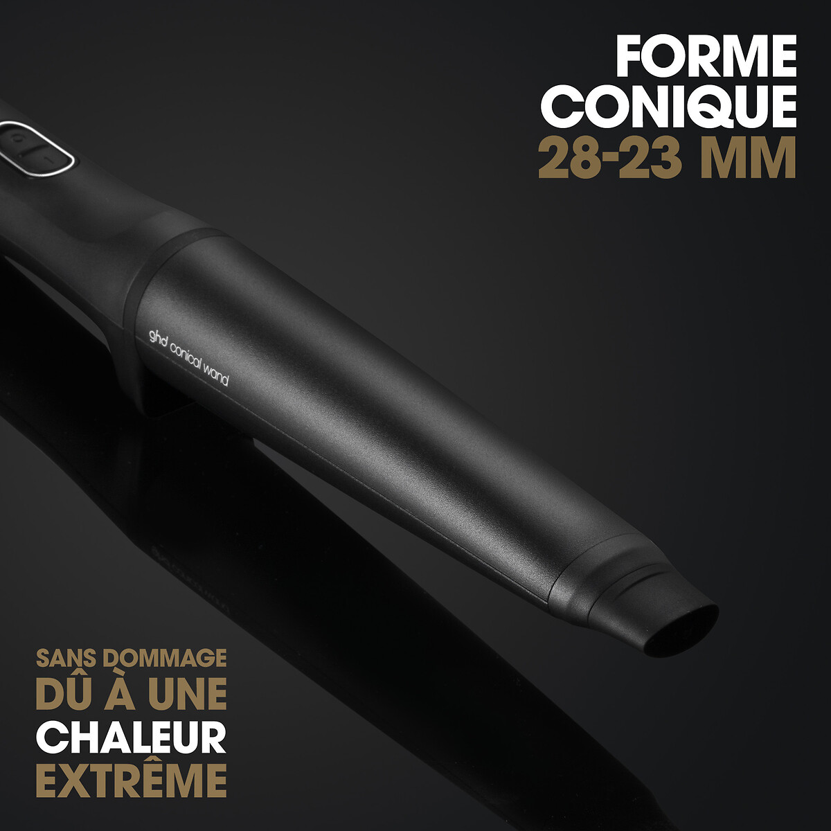 Boucleur Chronos Curve Conical Wand noir, GHD