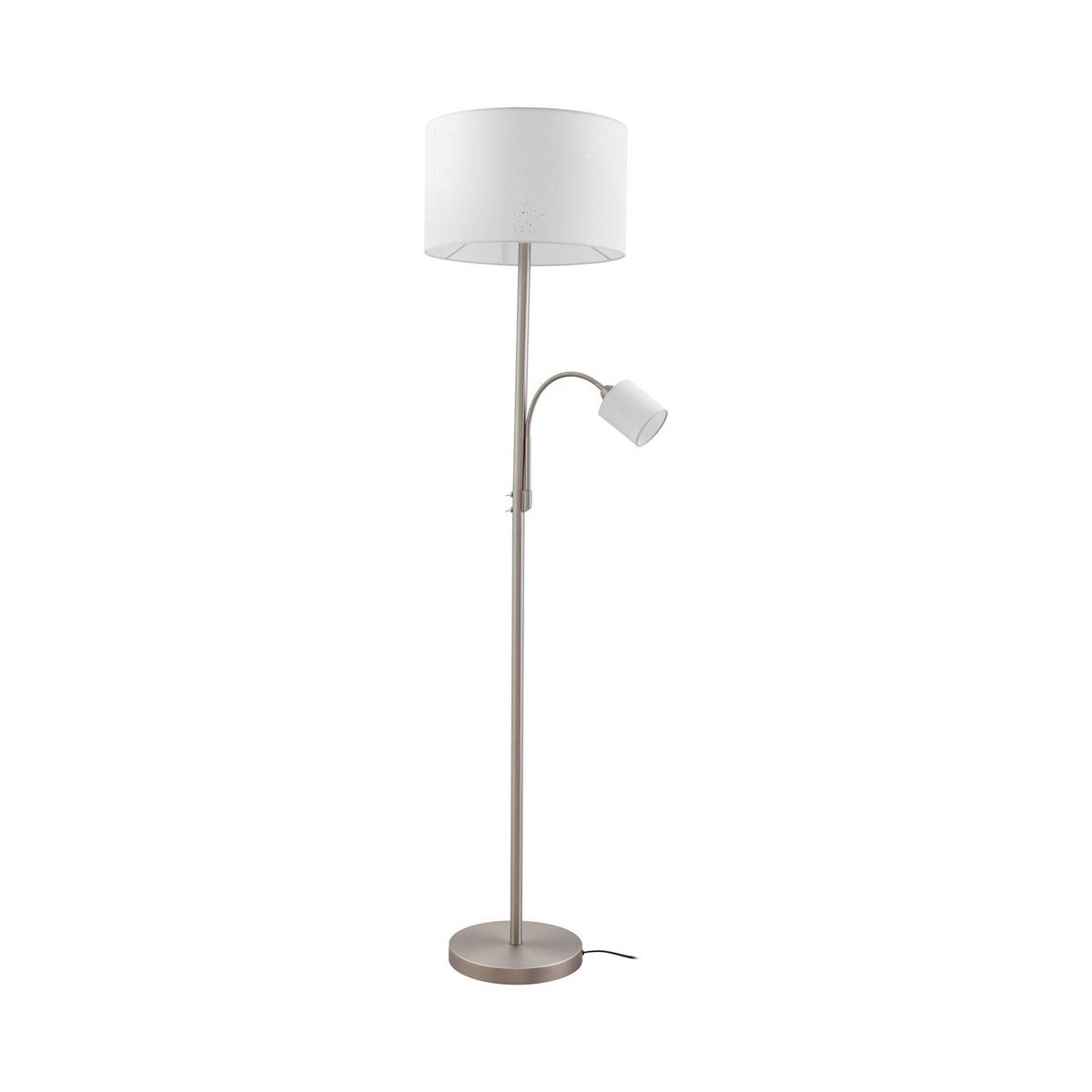 Lampadaire en métal moderne, Jaileen blanc, gris, LINDBY