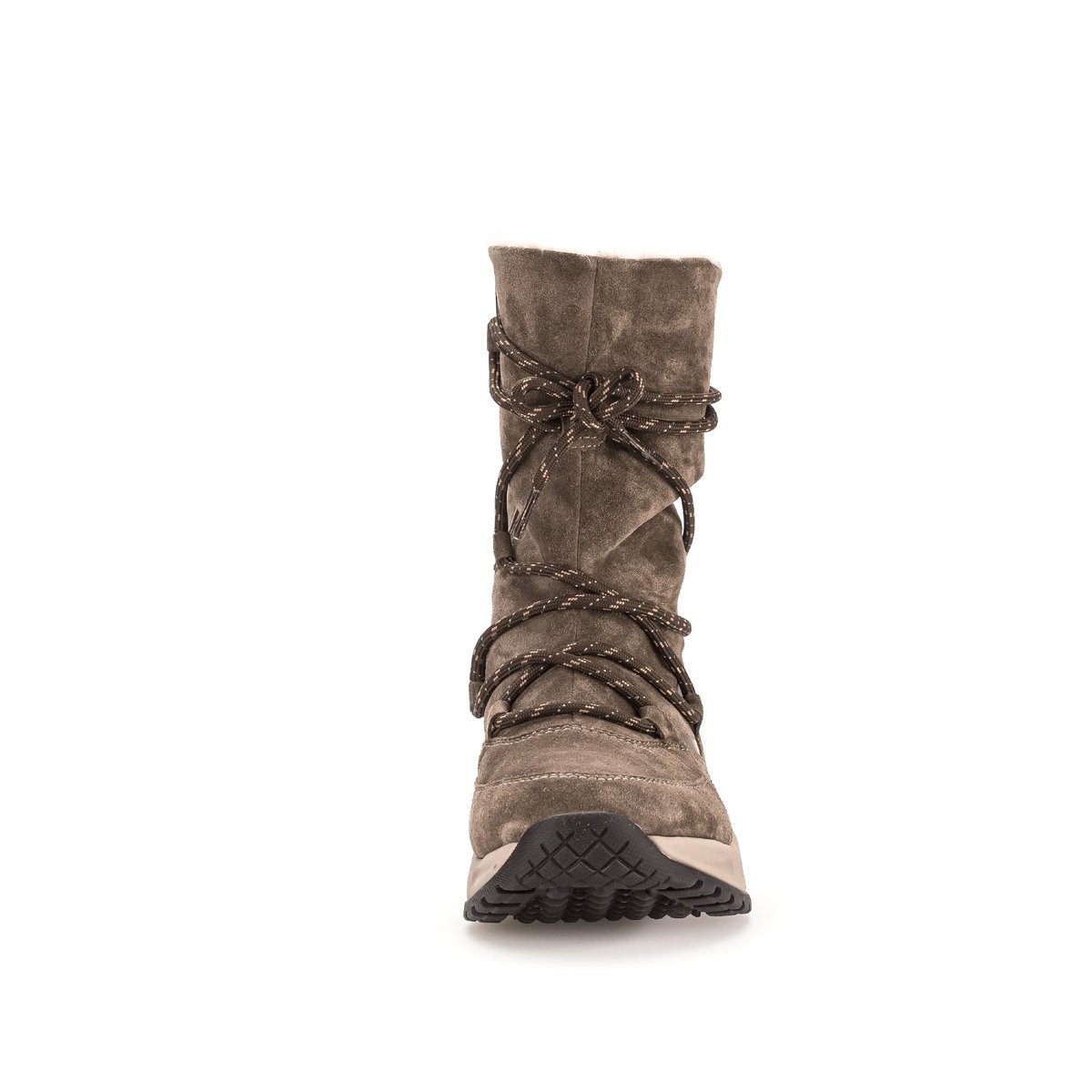 Bottines mid en velours à talon compensé taupe velours, GABOR